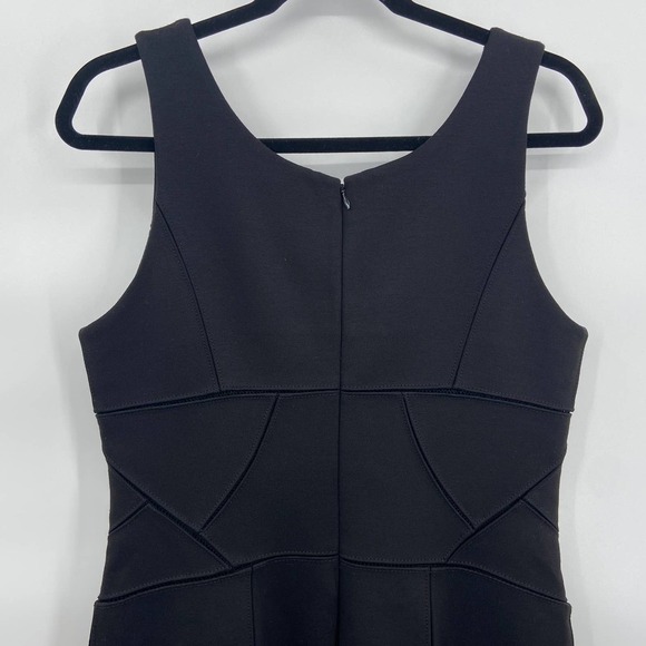 ROBERT RODRIGUEZ Black Sleeveless Scoop Neck Patch Detail Cocktail Dress Size 12 - Picture 4 of 6